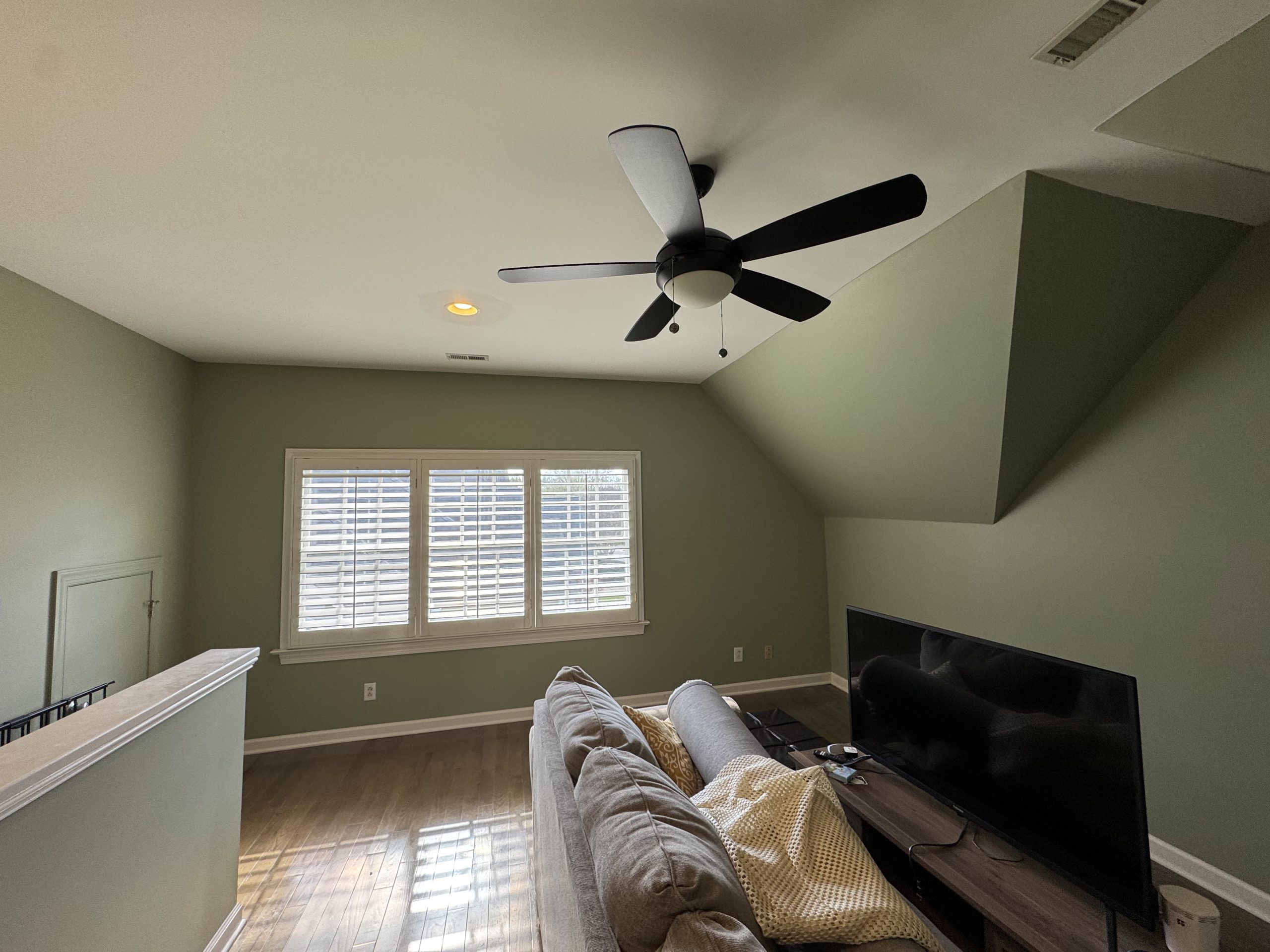 interior painting deep sage color bedroom Charlotte
